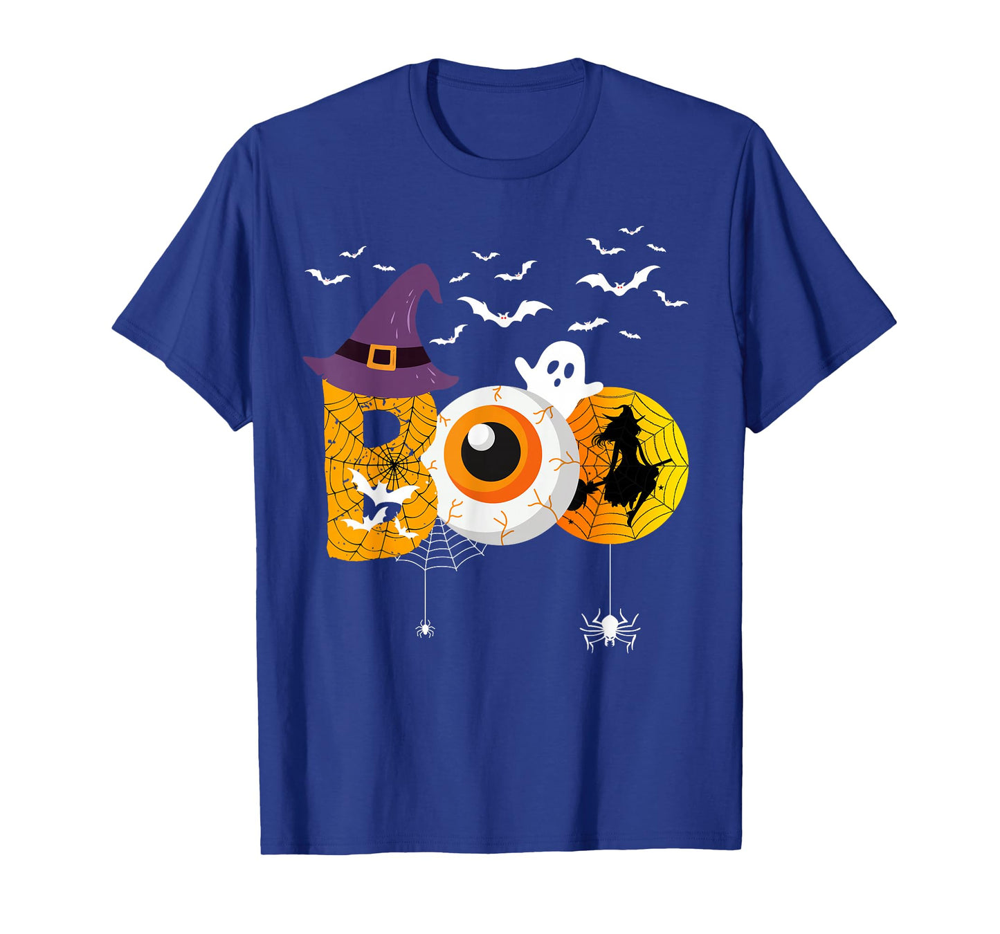 Boo With Spiders And Witch Hat Women Halloween T-Shirt