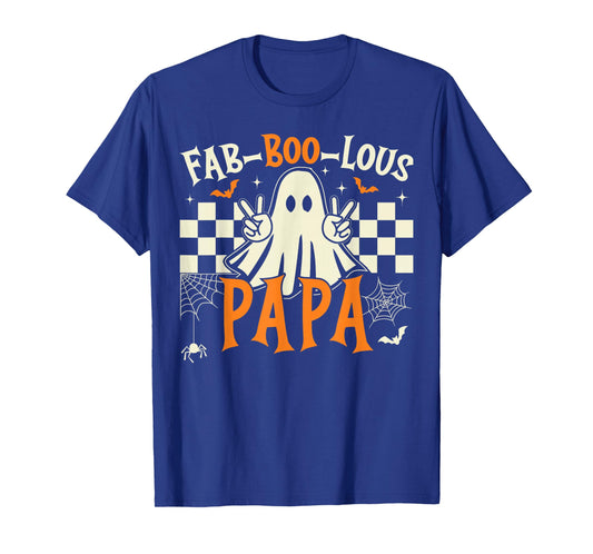 Fab Boo Lous Papa Retro Ghost Spooky Papa Halloween Costume T-Shirt
