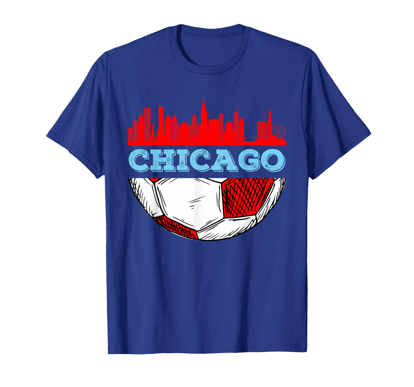 Chicago Skyline Shirt Chicago Soccer Tee Futbol Lover Gifts T-Shirt