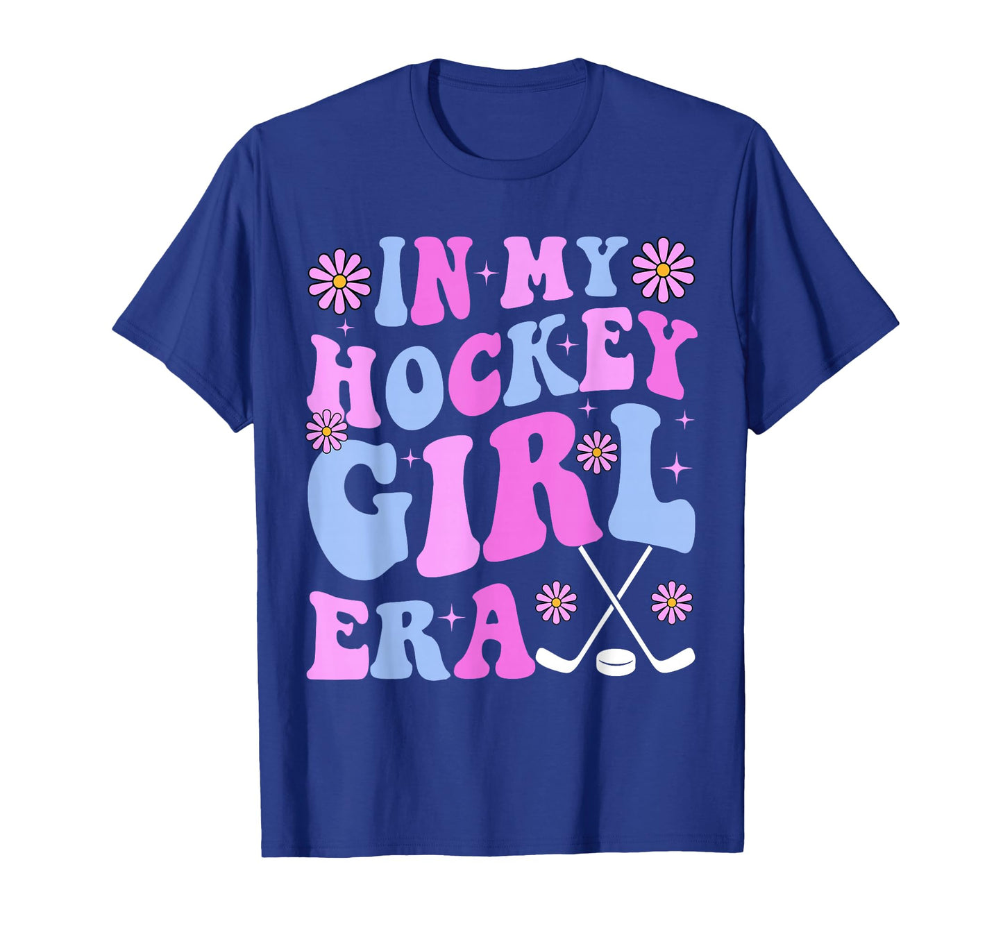 In My Hockey Girl Era Groovy Game Day Hockey T-Shirt