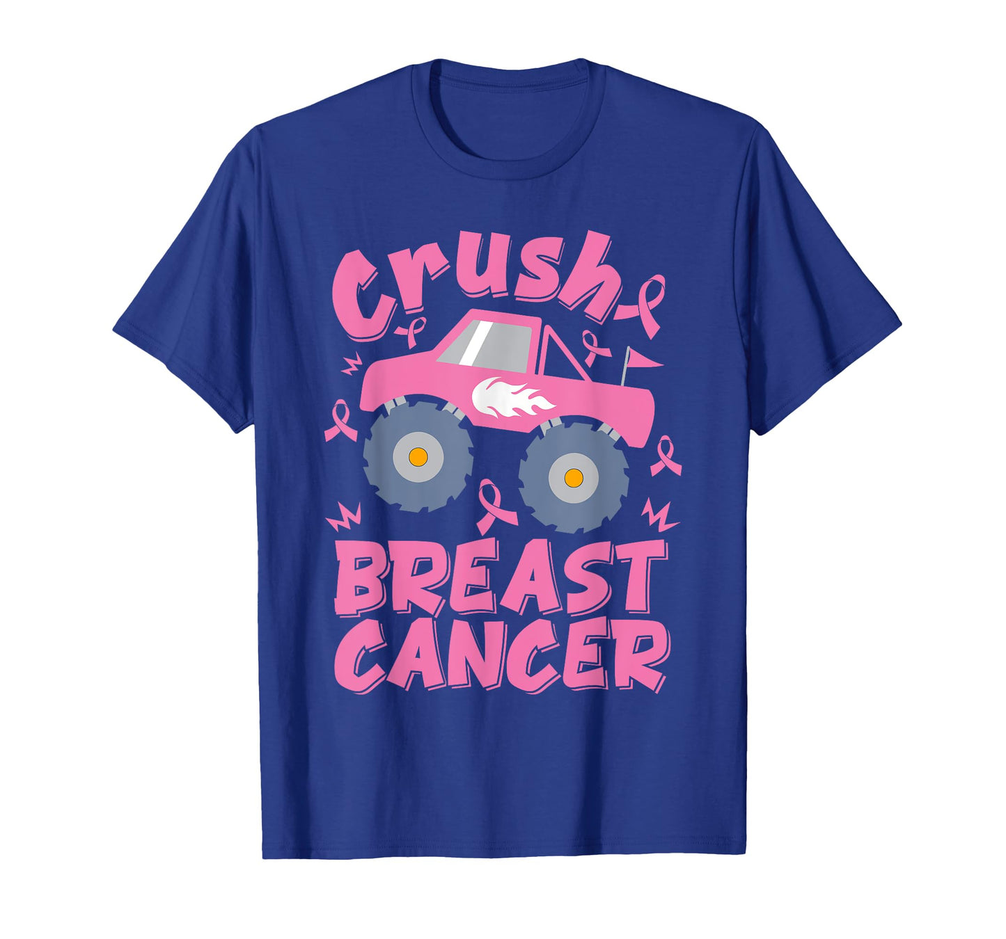 Crush Breast Cancer Monster Truck Kids Toddler Boys T-Shirt