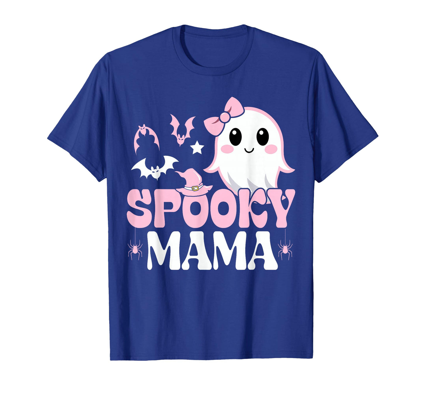 Spooky Mama Family Cute Pink White Ghost Boo Halloween T-Shirt