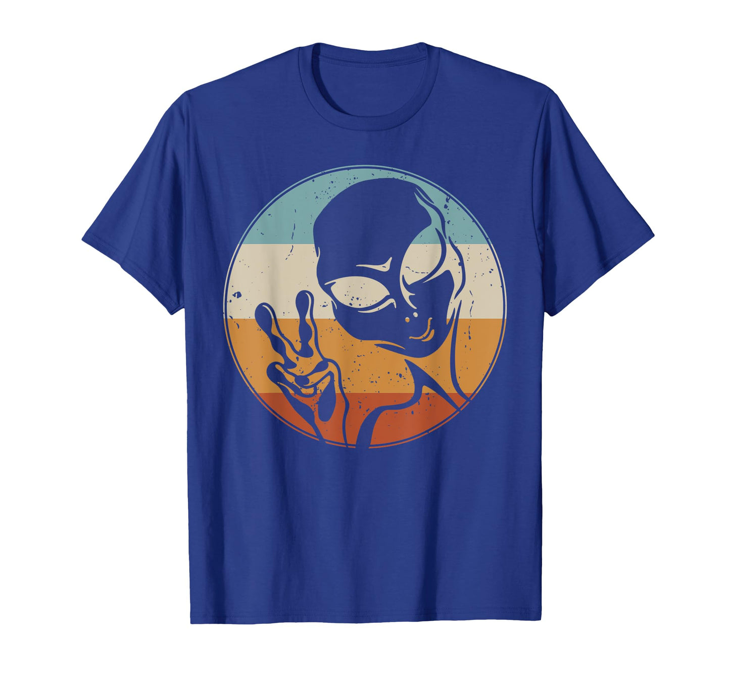 Retro Vintage Alien Peace Hand UFO Space Lovers T-Shirt