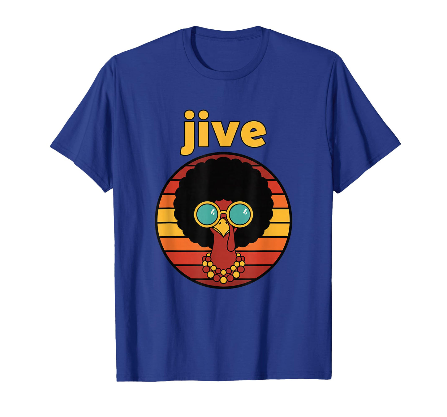 Jive Thanksgiving Afro Retro 70s Turkey Vintage Friendsgivin T-Shirt