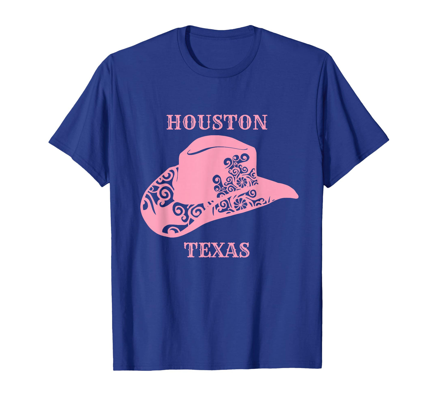 Pink Houston Texas Cowgirl Hat T-Shirt