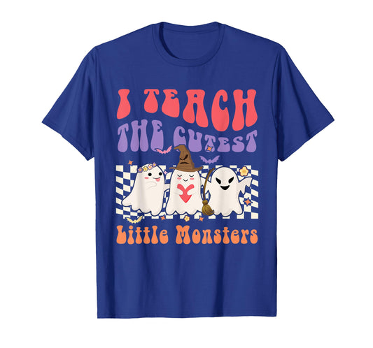 Ghost Witches I Teach The Cutest Monsters Halloween Teacher T-Shirt
