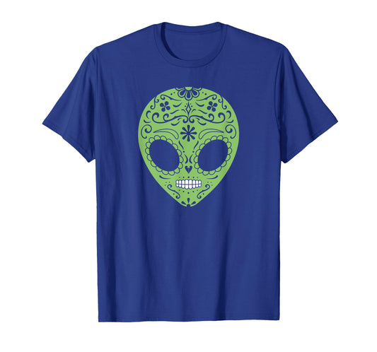 Day of the Dead Sugar Skull Alien T-Shirt