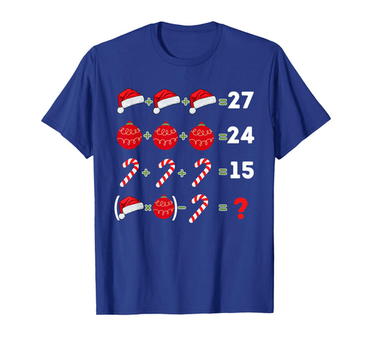 Funny Christmas 6 7 Puzzle Santa Hat Ornament Candy 67 Meme T-Shirt