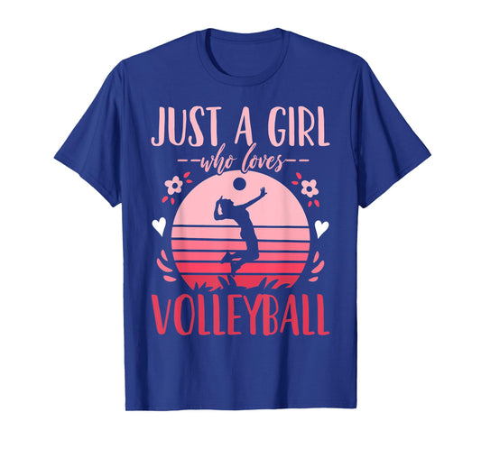 Volleyball Just a Girl Who Loves Volleyball Retro T-Shirt