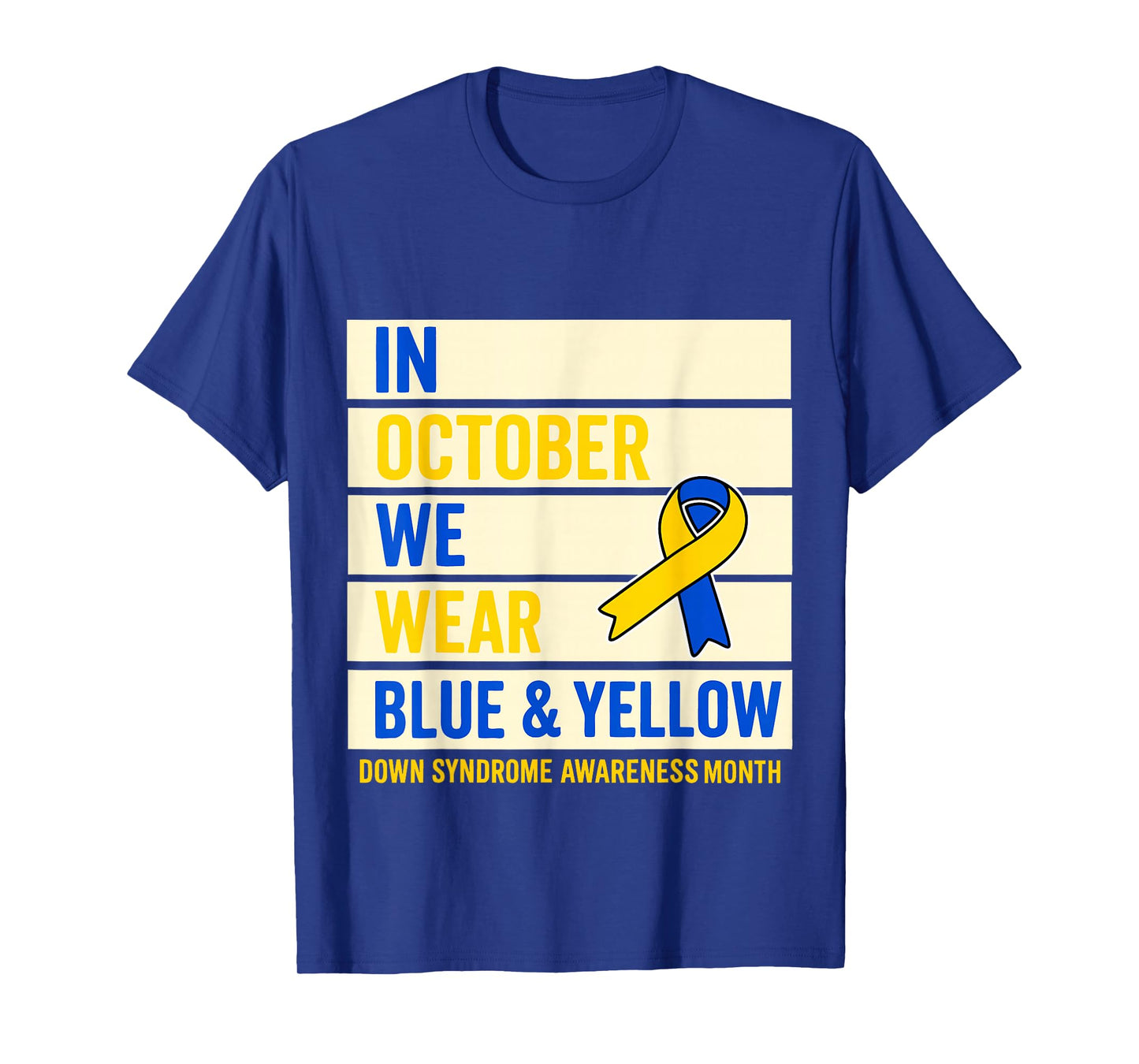 in October we Wear Yellow and Blue Down Syndrome Halloween T-Shirt