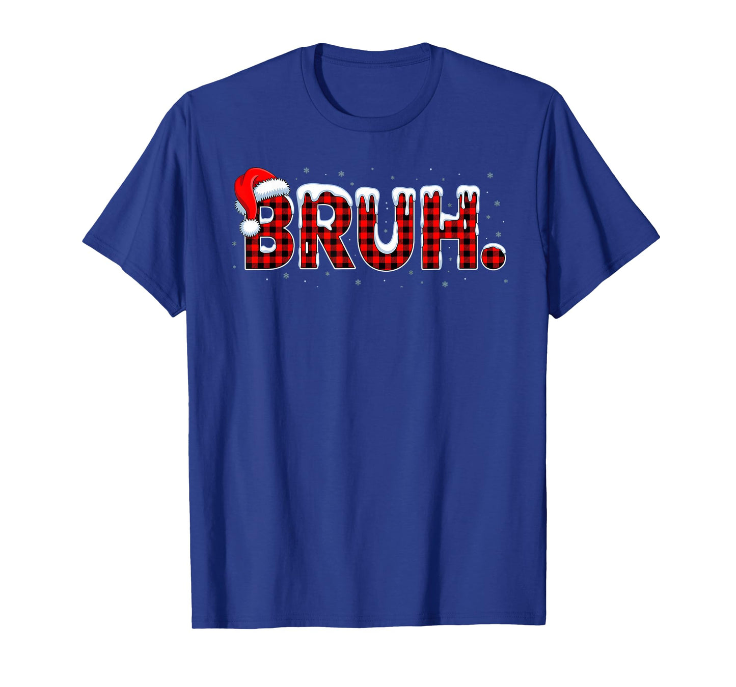 Bruh Funny Christmas Plaid Teens Boys Kids Xmas Pajamas T-Shirt
