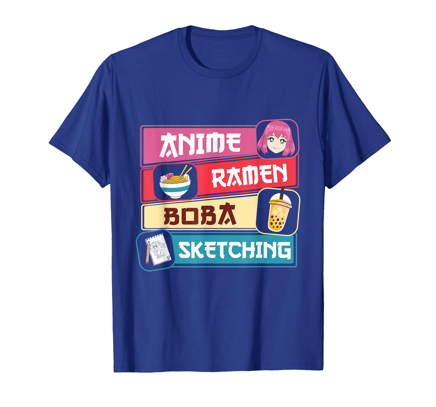 Anime Ramen Boba Sketching Otaku Kawaii Anime Lover T-Shirt