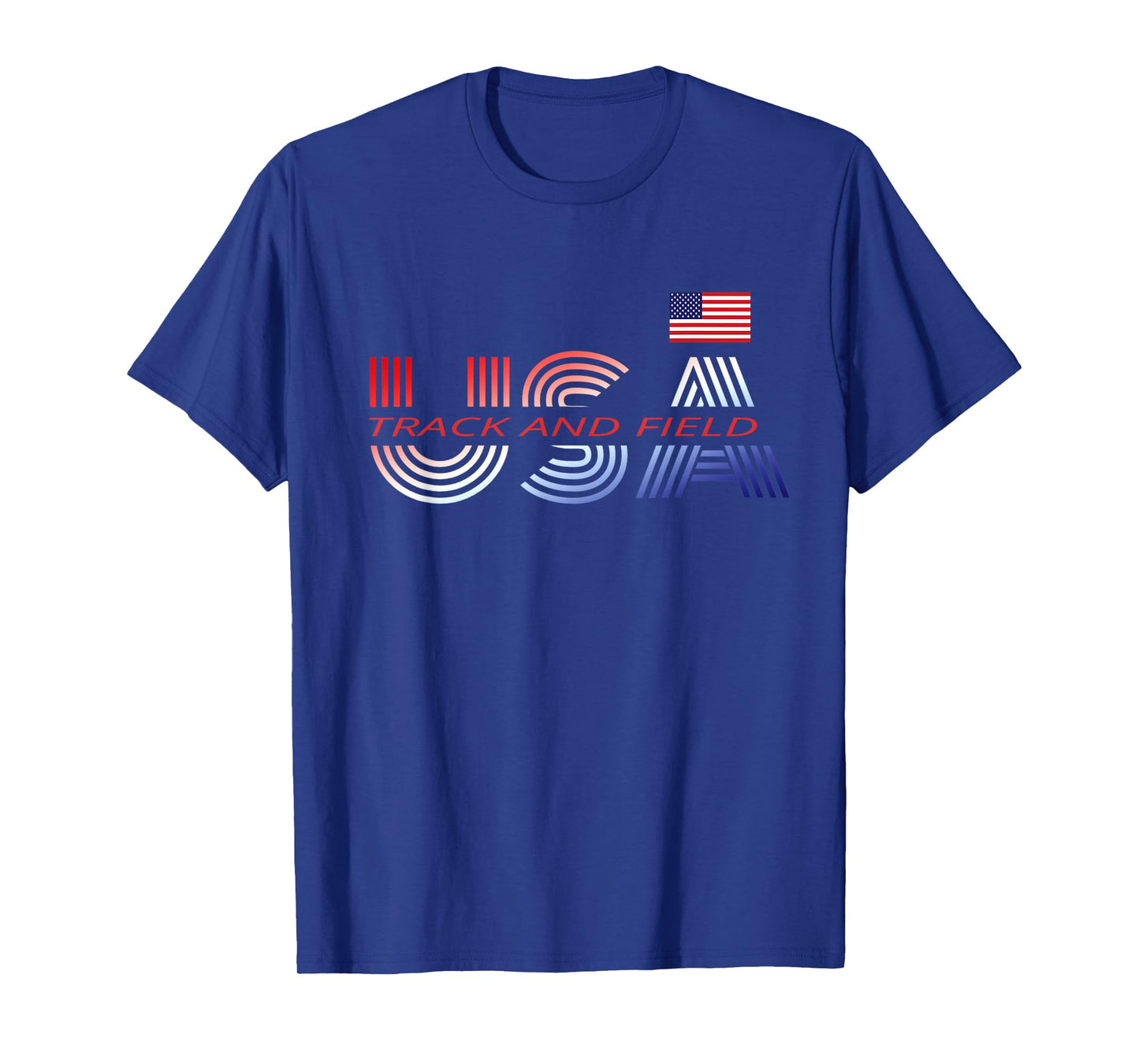 Patriotic USA Team Sports Proud American Track and Field T-Shirt
