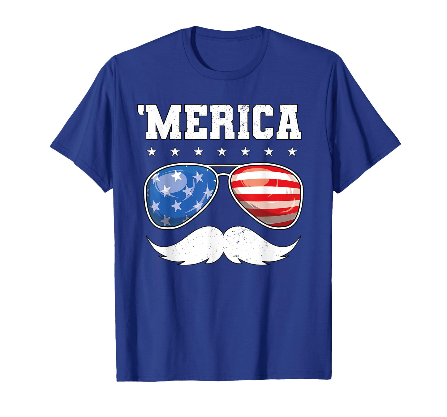 4th of July T shirt Men Boys Mustache Sunglasses USA Flag T-Shirt
