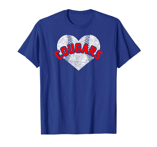 Cougars Baseball Softball Shirt High School Team Mascot Mom T-Shirt