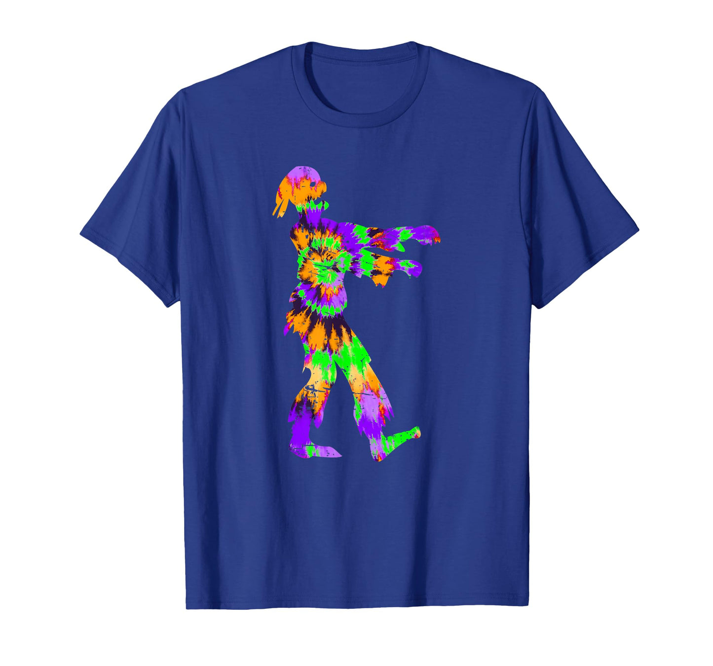 Tie Dye Halloween Zombie - Horror Art Orange Purple Green T-Shirt