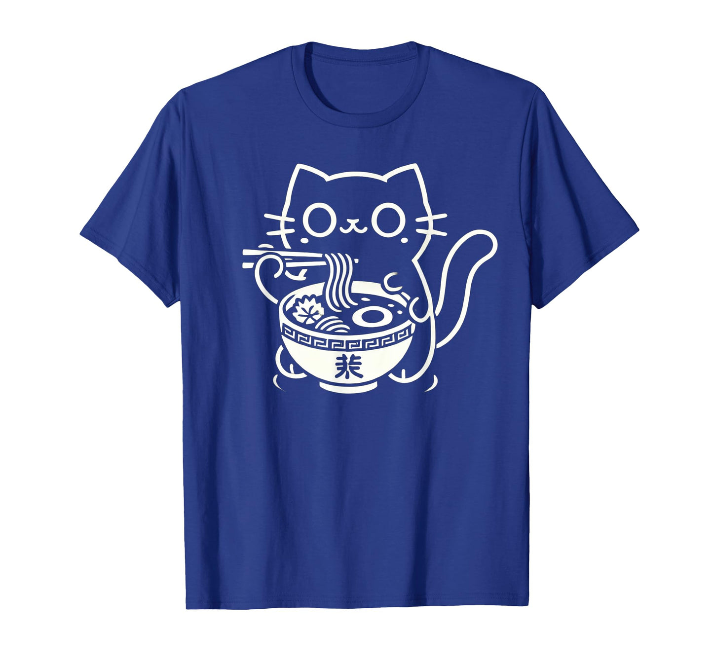 Kawaii Cat Eating Ramen Noodles Anime T-Shirt
