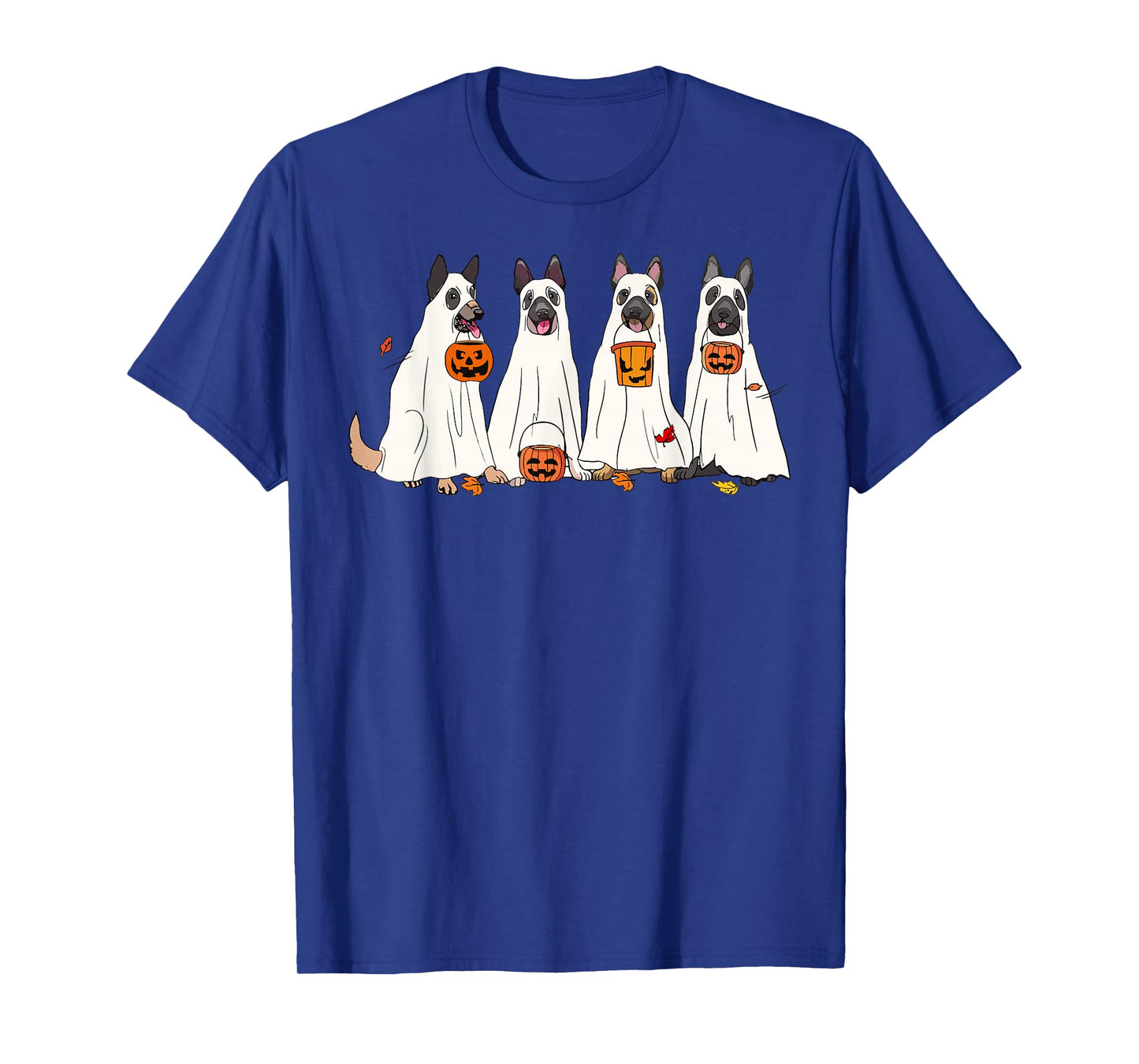 Dog Halloween Trick Or Treat Boo Ghost Pumpkin Malinois Dogs T-Shirt