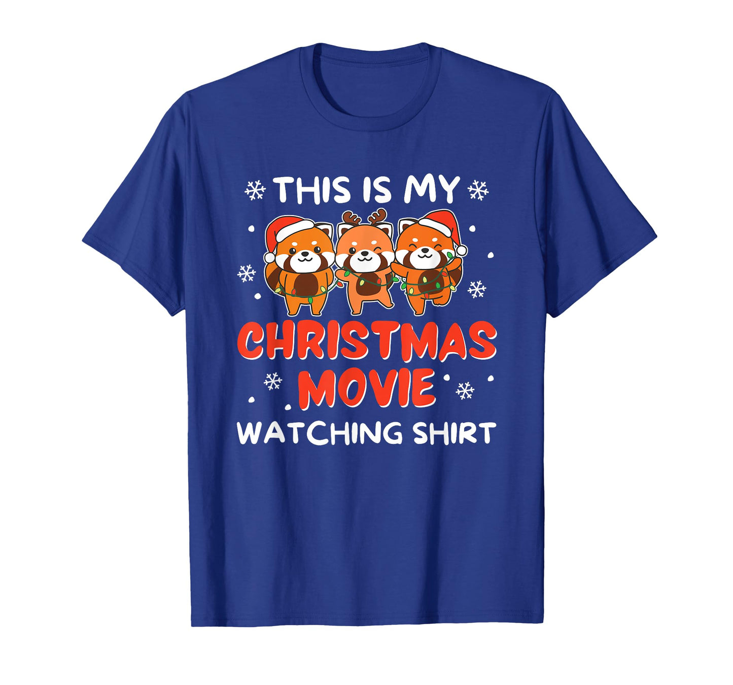 Red Panda Christmas Movie Watching T-Shirt