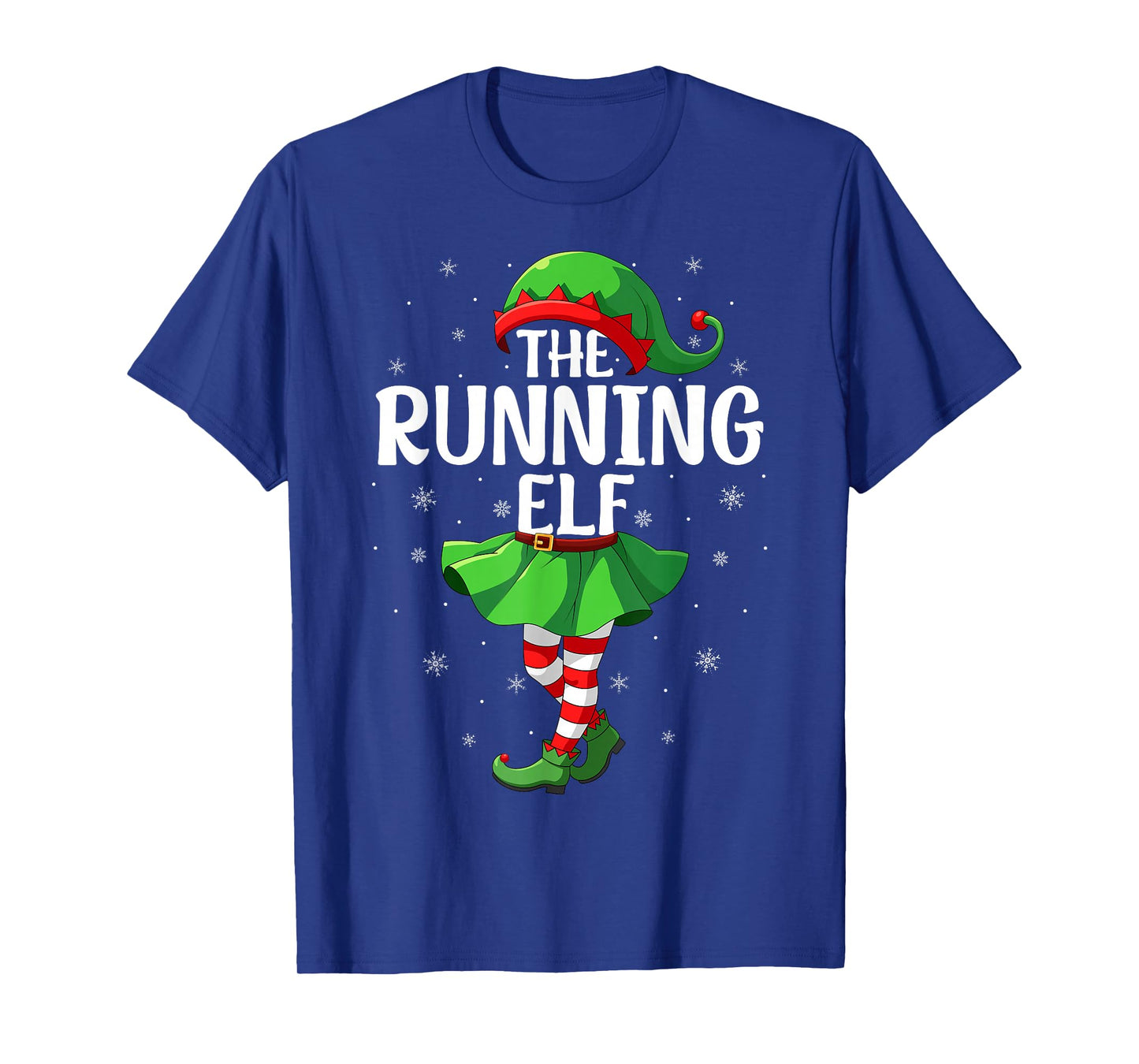 Running Elf Christmas Girls Women Elf Squad Xmas Family T-Shirt