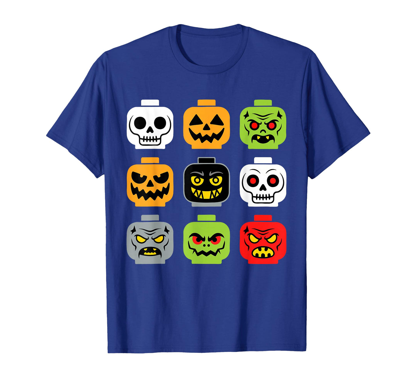 Halloween Building Brick Head Shirt Adult Men Kids Youth Boy T-Shirt