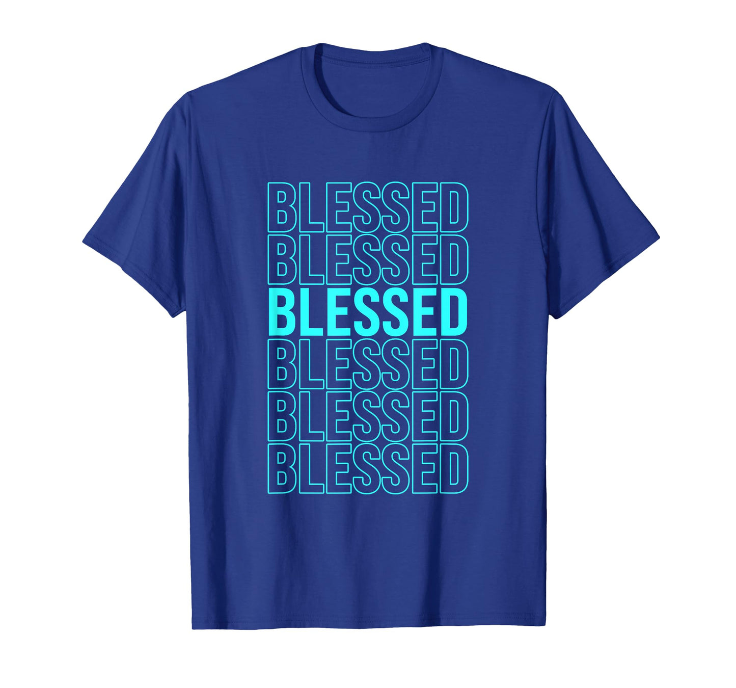 Turquoise Blessed Turquoise Color Graphic T-Shirt