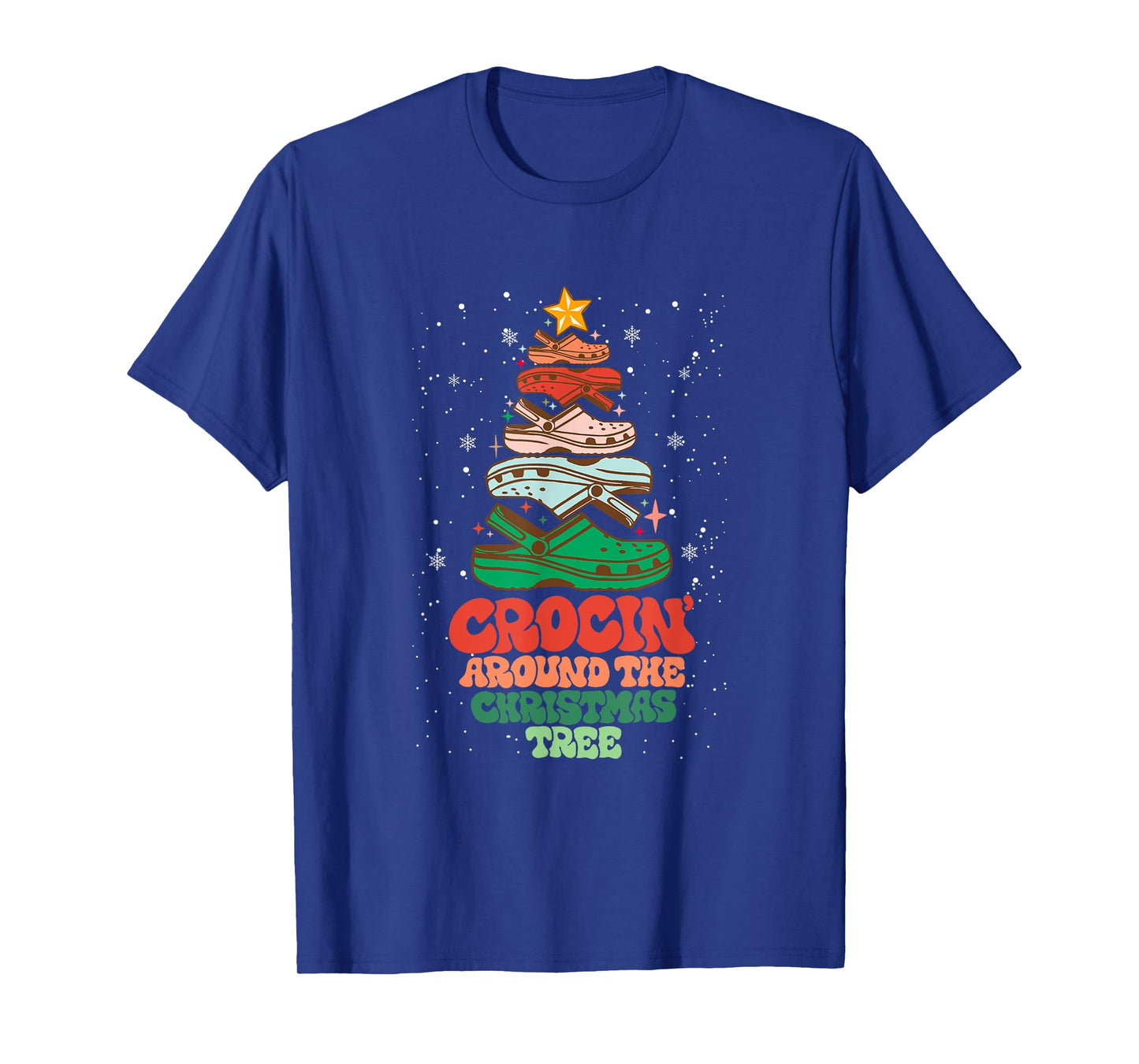 Funny Christmas Crocing Around The Christmas Tree Vintage T-Shirt
