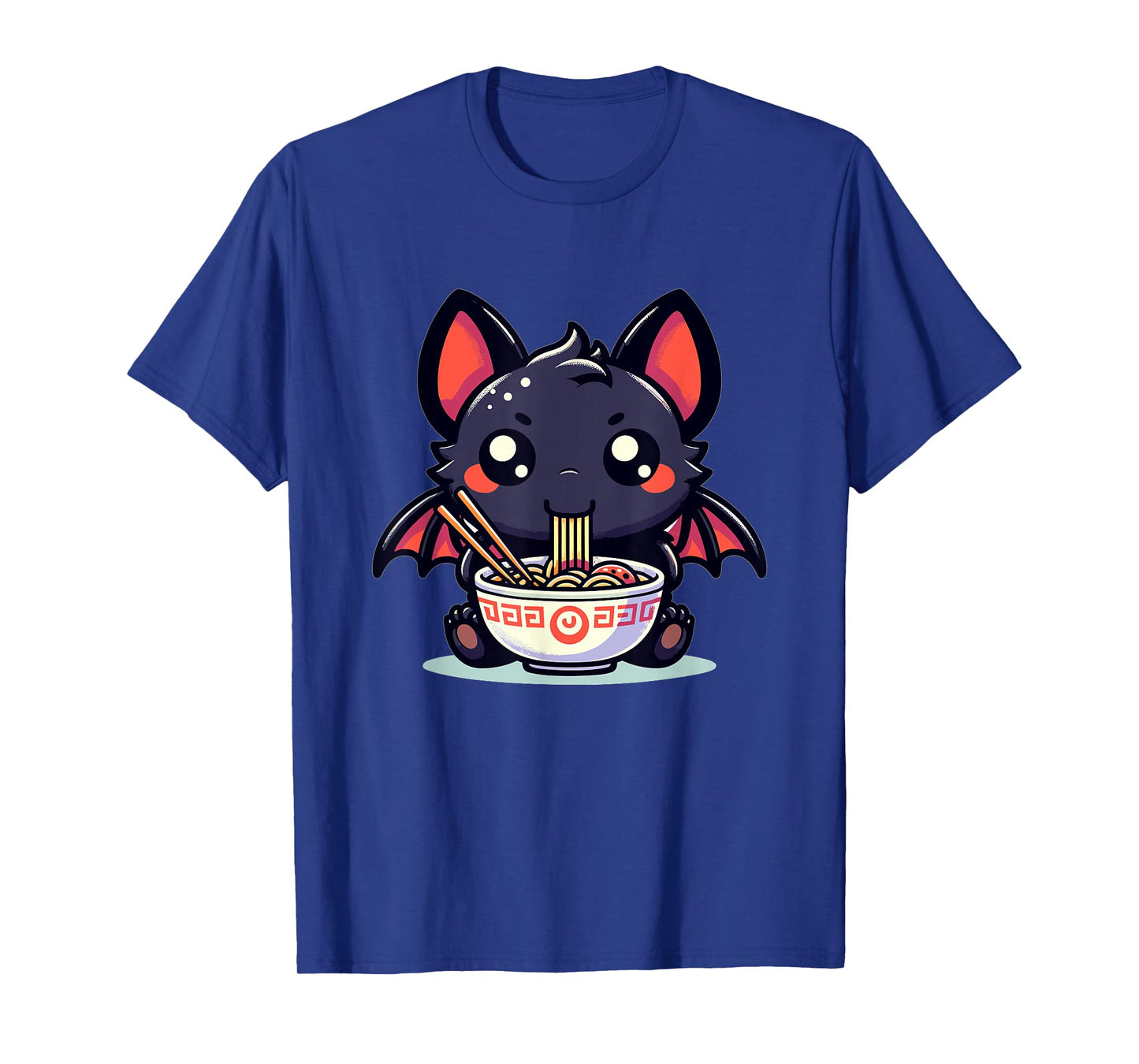 Cute Japanese Kawaii Chibi Bat Eating Ramen T-Shirt