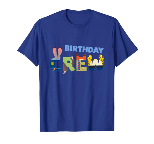 Disney Zootopia "Birthday Crew" Characters Party Matching T-Shirt