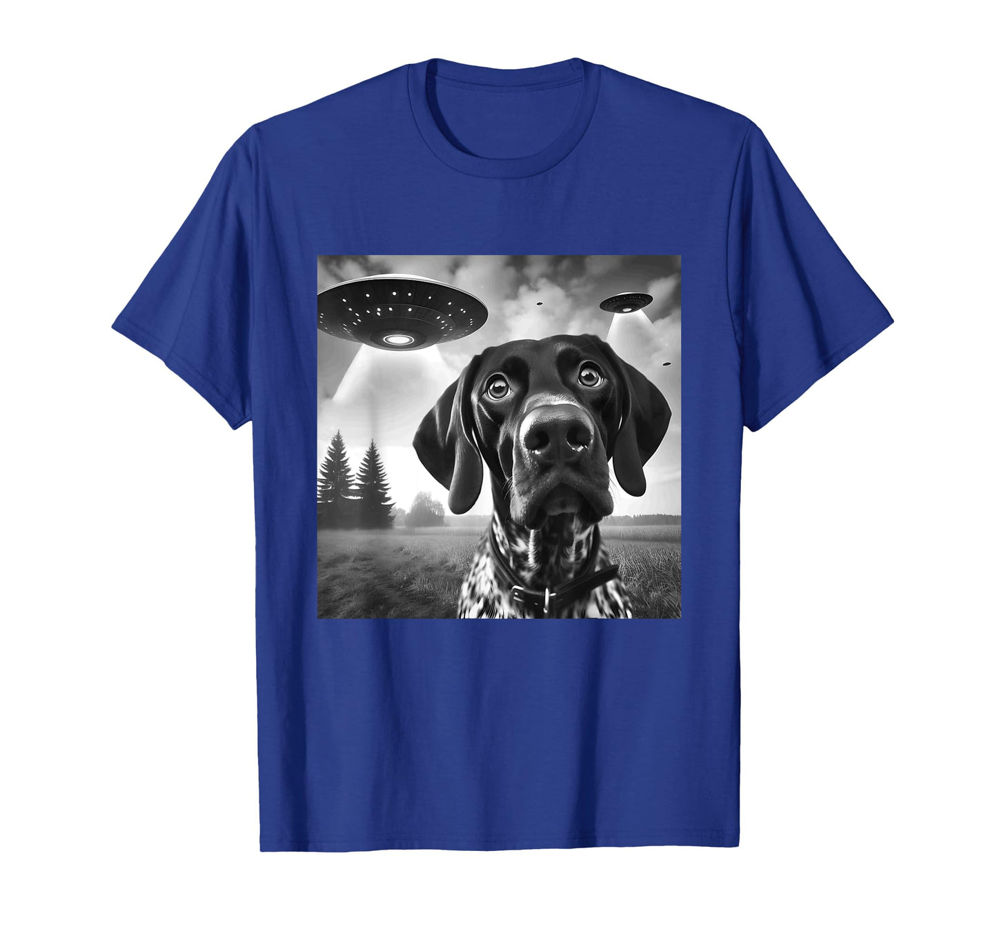 German Shorthaired Pointer Funny Selfie UFO Weird Aliens T-Shirt