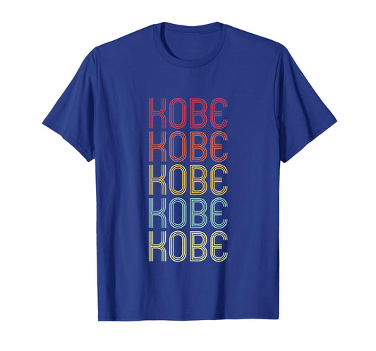 Kobe Retro Wordmark Pattern Vintage Personalized 70s T-Shirt