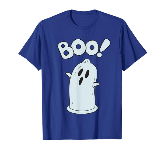 Halloween Condom Boo Ghost Spooky Ghost Face Easy Costume T-Shirt