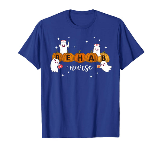 Rehab Nurse Pumpkin Halloween Nursing Health Care Worker T-Shirt