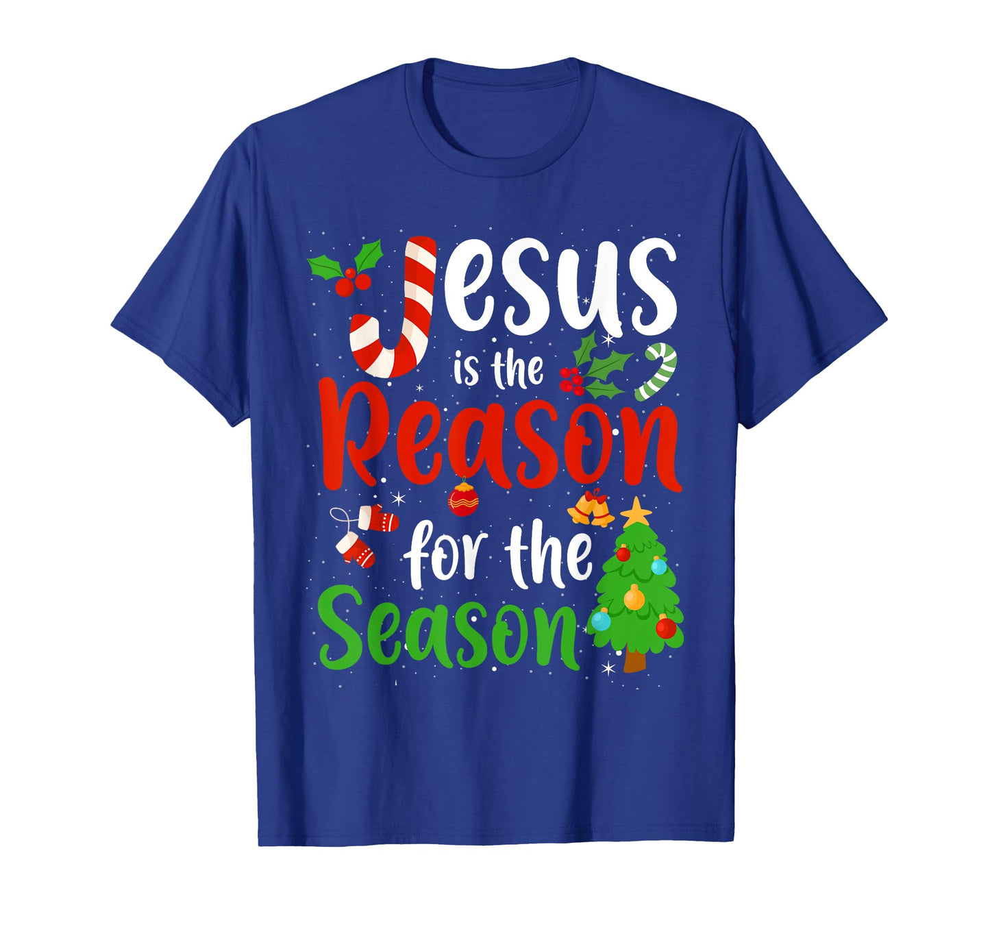 Jesus is the reason for the season Candy Cane Christmas Pjs T-Shirt