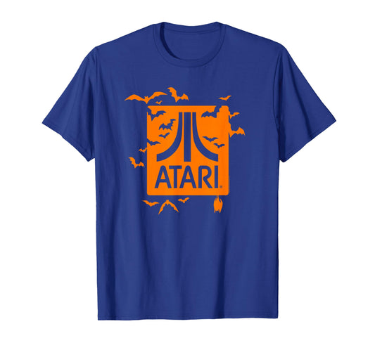 Atari Halloween Bats Orange Logo Vintage Video Game T-Shirt