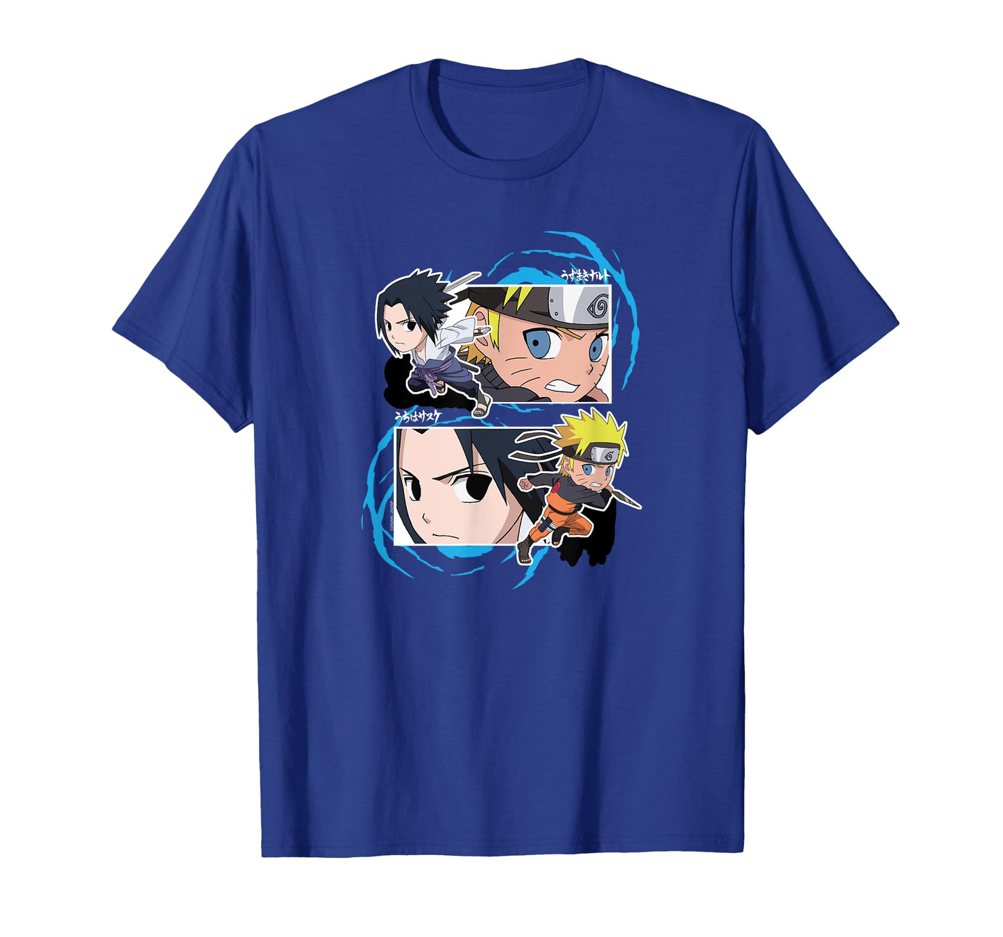 Naruto and Sasuke SD Fight Frames Anime T-Shirt