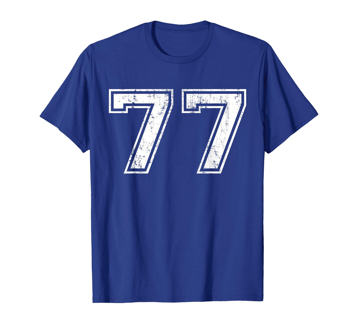 Number 77 Distressed Vintage Seventy Seven Sports Practice T-Shirt