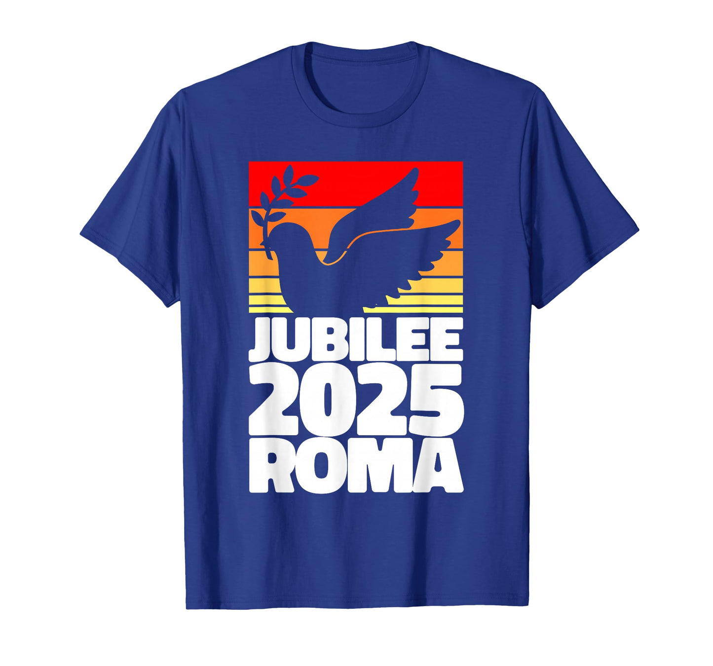 Jubilee 2025 Roma Peace Dove Striped Sunrise Holy Faith Year T-Shirt
