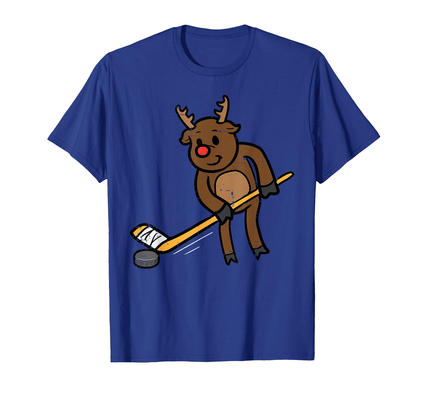 Christmas Reindeer Ice Hockey Funny Xmas Sport Men Boys Kids T-Shirt