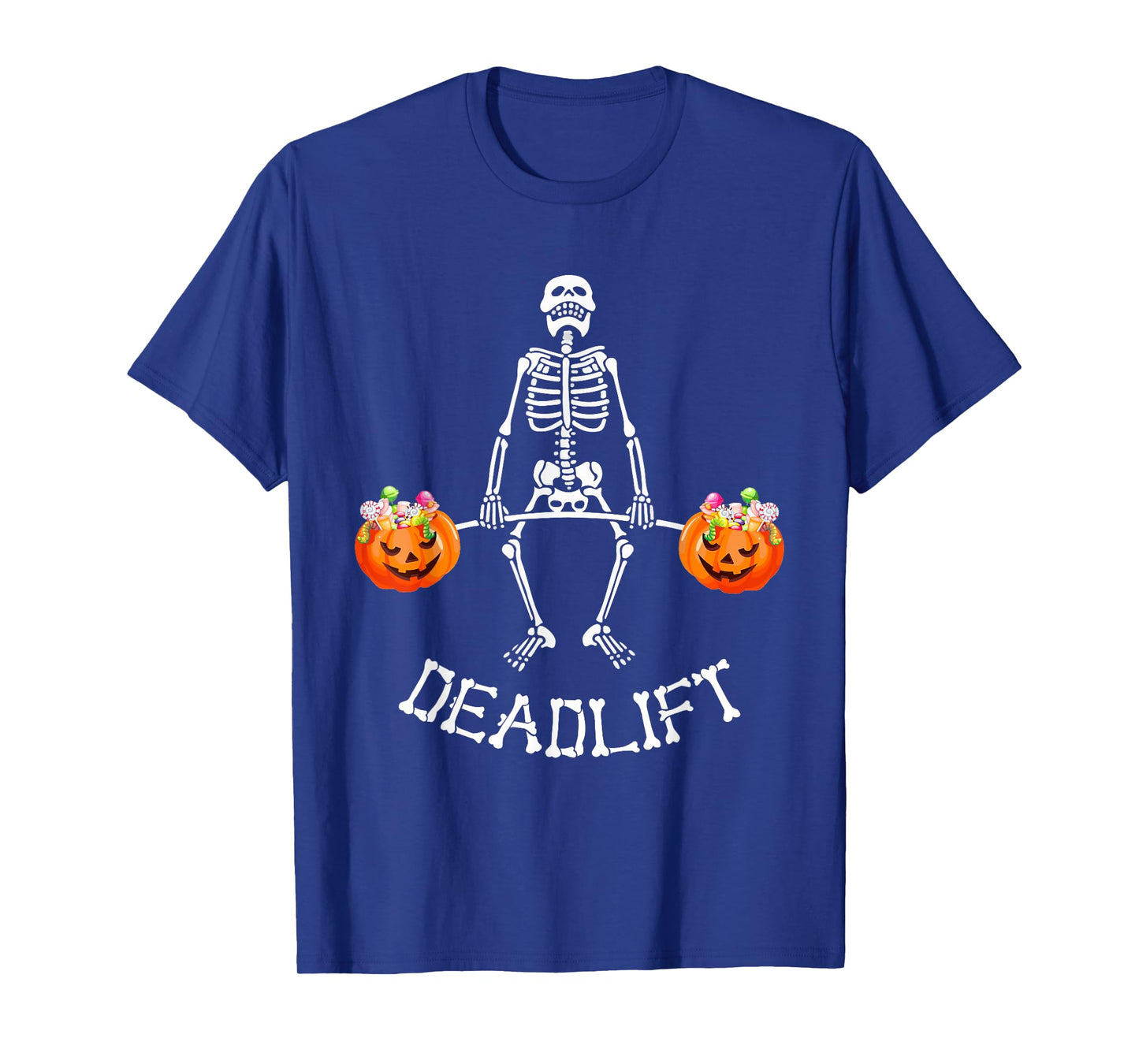 Funny Skeleton Deadlift Halloween Fitness Gym Humor Workout T-Shirt