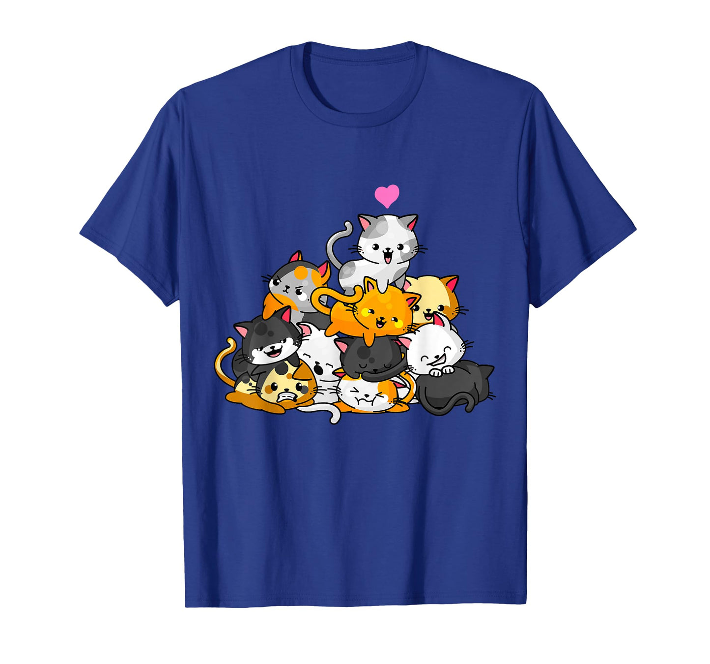 Cat Cute Kitty Pile Cats Anime Kawaii Neko Gift Women Girls T-Shirt Small