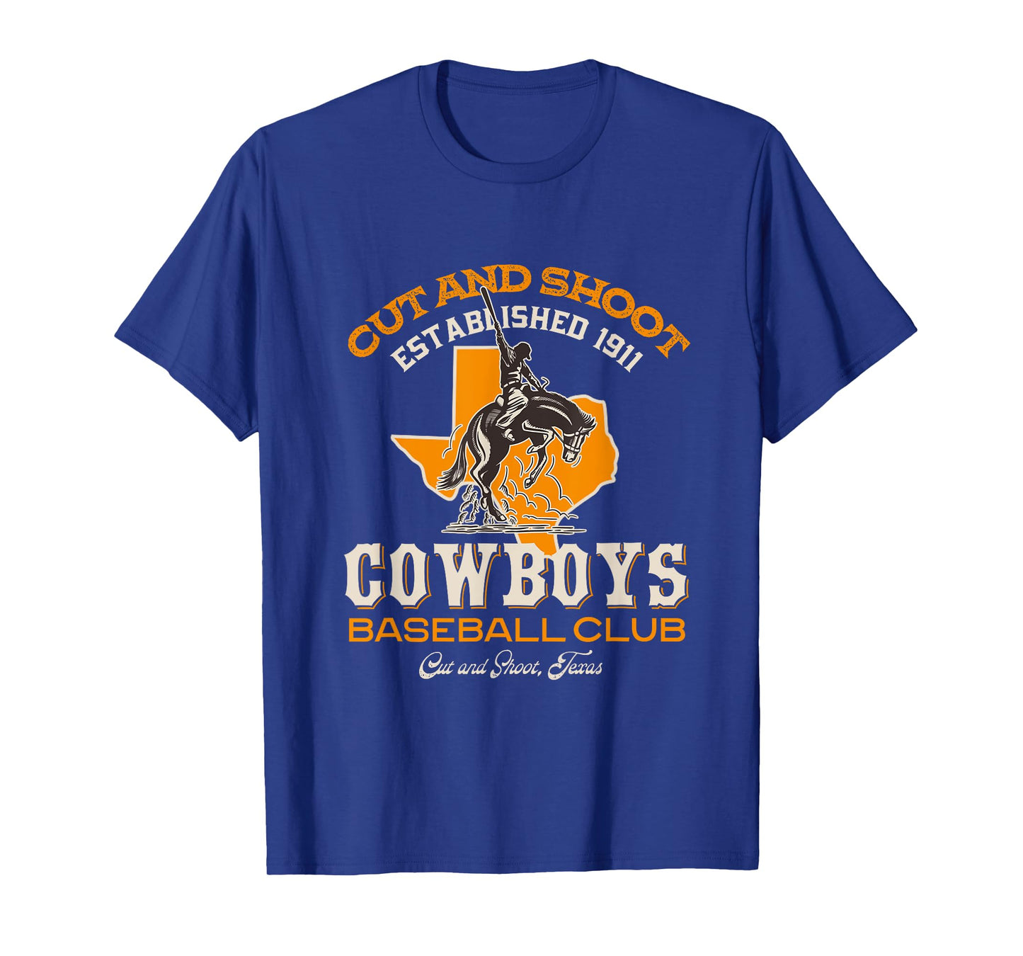 Cut and Shoot Texas Cowboys Retro Minor League Baseball Team T-Shirt