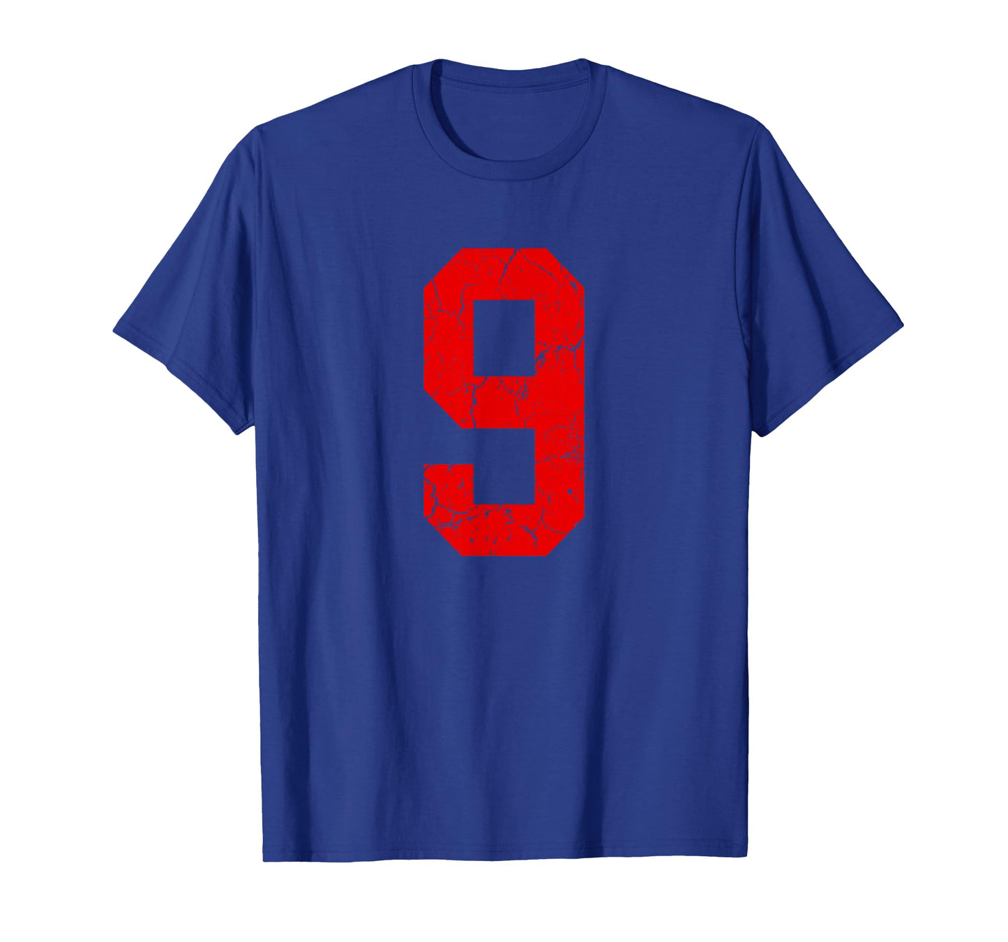 Distressed Red Number 9 Jersey Player Uniform #9 T-Shirt