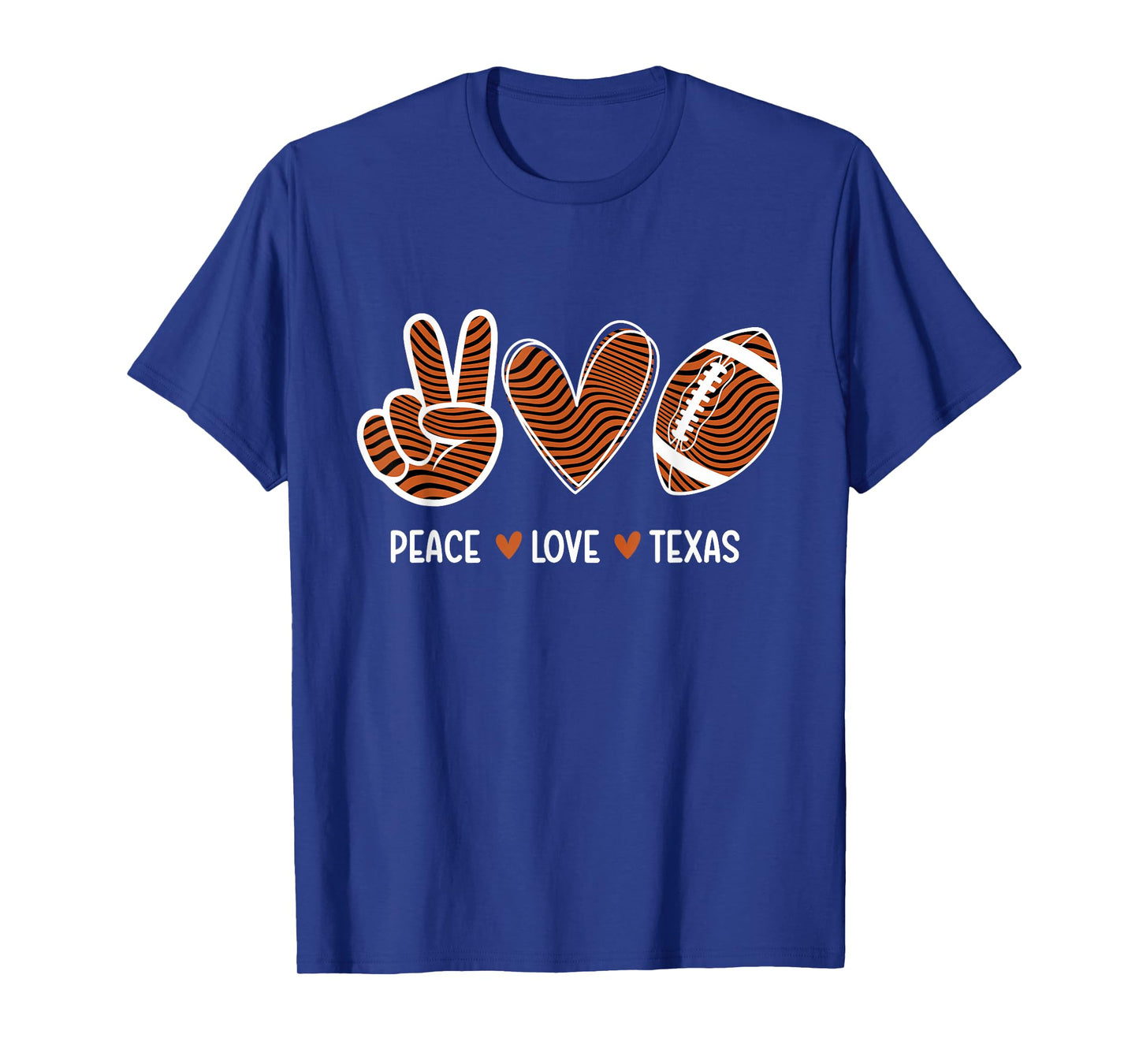 Peace Love Texas - Texas Football Lover Game Day T-Shirt