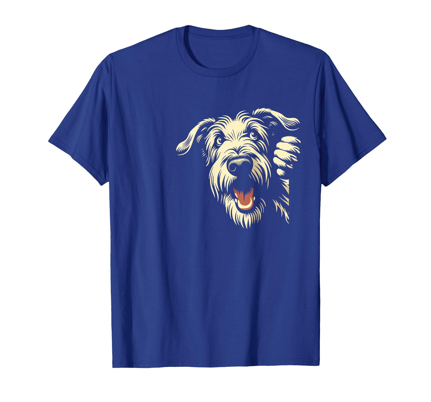 Funny Irish Wolfhound Peeking Dog Graphic Design T-Shirt