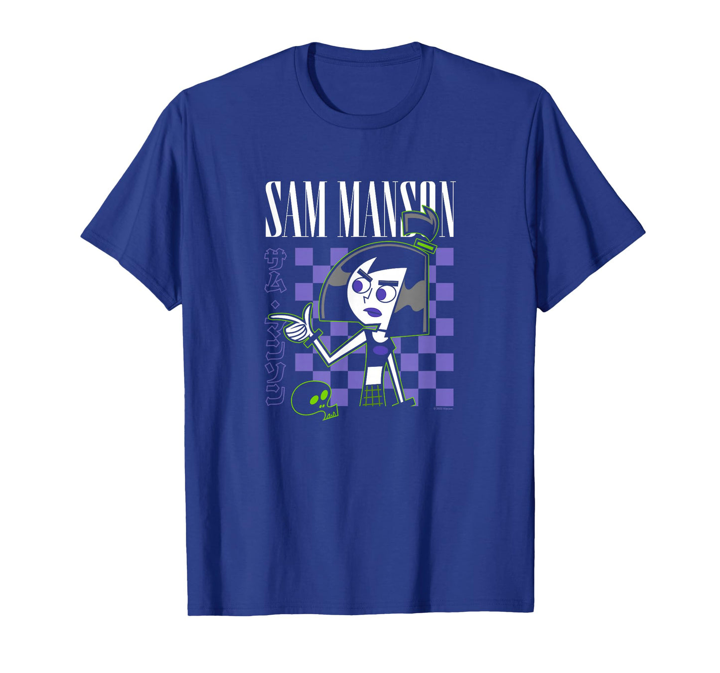 Danny Phantom Sam Manson Retro Kanji Checkerboard Portrait T-Shirt
