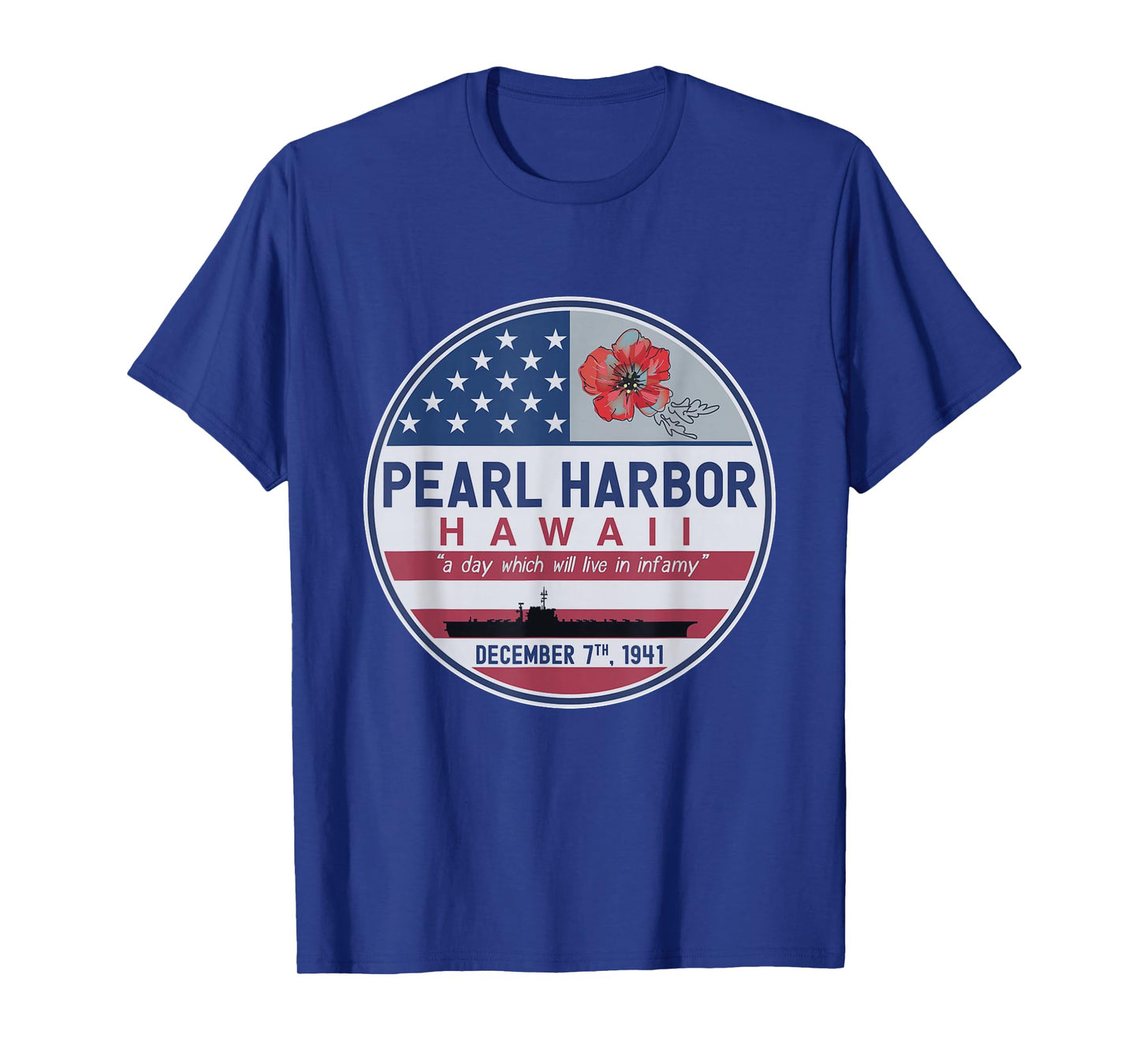 Pearl Harbor Memorial Hawaii Vintage USA Flag Day of Infamy T-Shirt