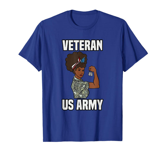 Female Melanin Veteran of The US Army Soldier Veterans Day T-Shirt