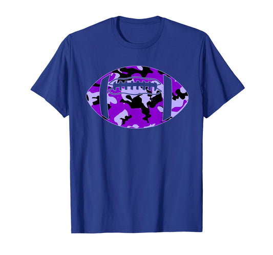 Camouflage Football Shirt - Purple Camo Football T-Shirt T-Shirt