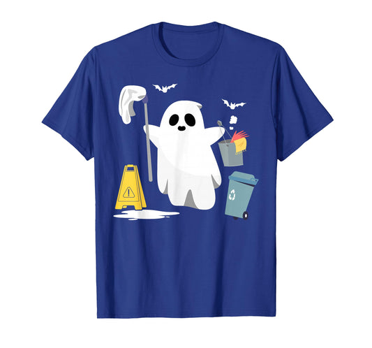School Custodian Janitor Ghost Halloween T-Shirt